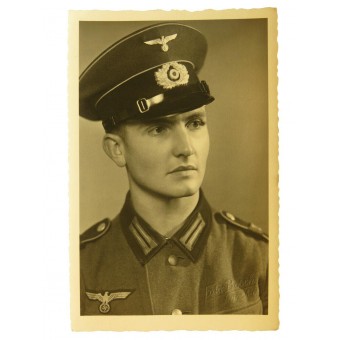 Photo of German soldier - an infantryman in a field uniform M36. Espenlaub militaria
